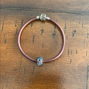 Chamilia Leather/Sterling Silver Clasp Bracelet